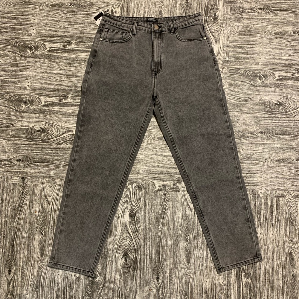 Women’s Mom Jeans XL acid wash black grey